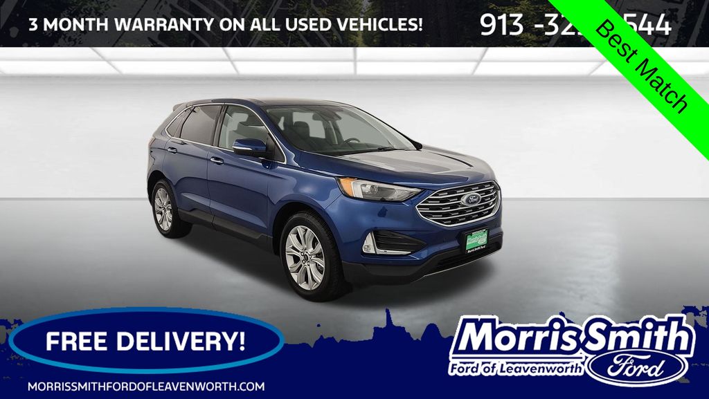 Atlas Blue Metallic 2023 Ford Edge Titanium AWD SUV / Crossover All-Wheel Drive 8-Speed Automatic