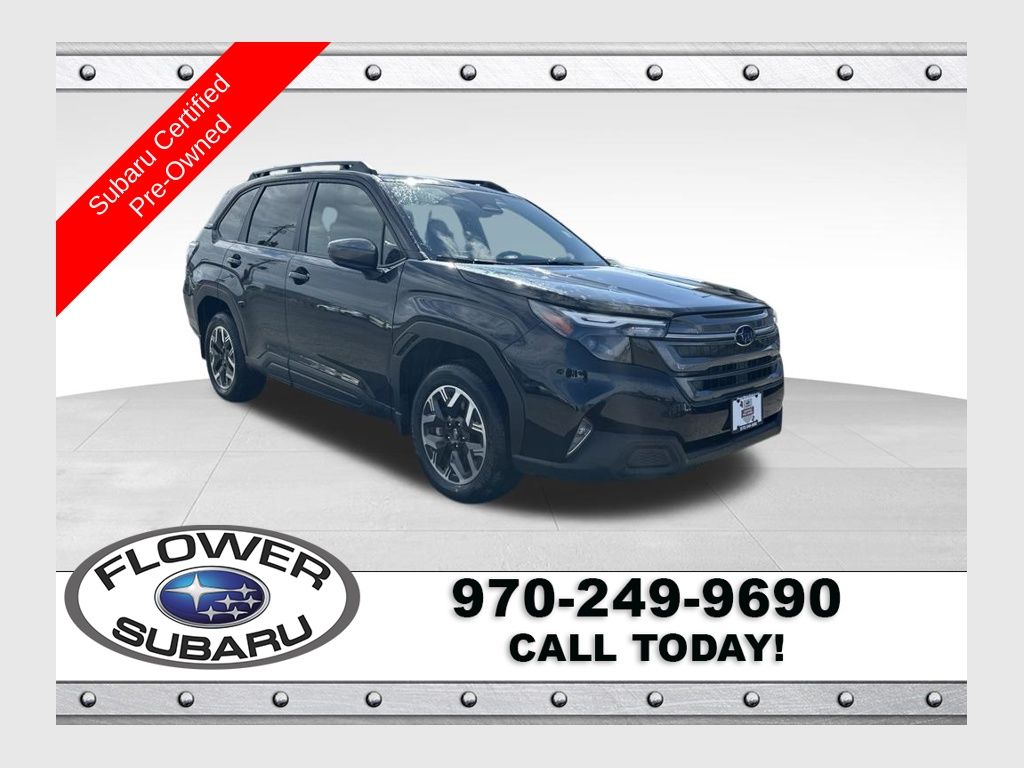 Crystal Black Silica 2025 Subaru Forester Premium Crossover AWD SUV / Crossover All-Wheel Drive Continuously Variable Transmission