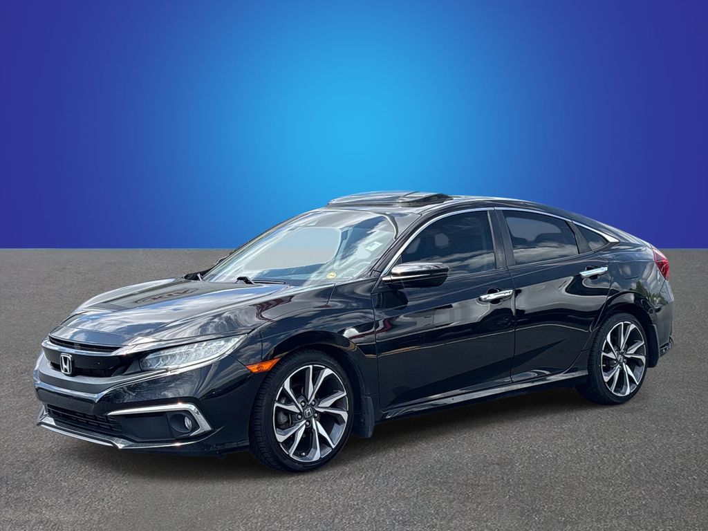 Crystal Black Pearl 2021 Honda Civic Touring FWD Sedan Front-Wheel Drive Continuously Variable Transmission
