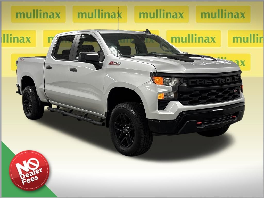 Silver Ice Metallic 2022 Chevrolet Silverado 1500 Custom Trail Boss Crew Cab 4WD Pickup Truck Four-Wheel Drive 8-Speed Automatic