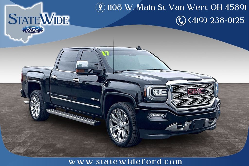 Onyx Black 2017 GMC Sierra 1500 Denali Crew Cab 4WD Pickup Truck Four-Wheel Drive 8-Speed Automatic Overdrive