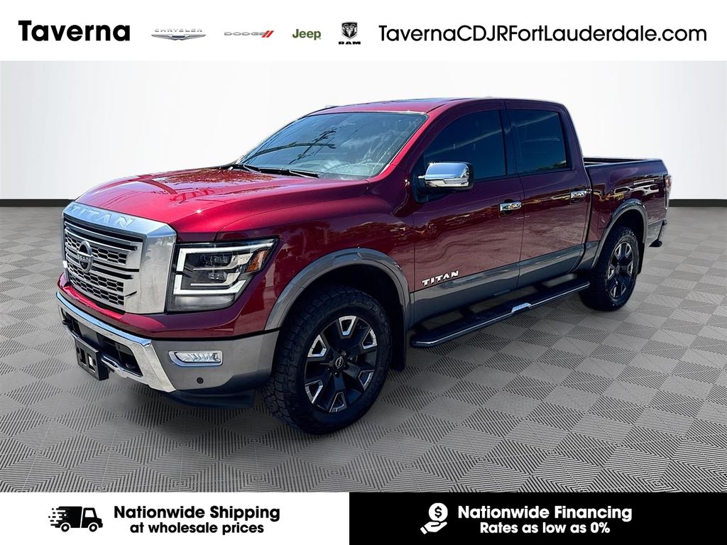 Cardinal Red Metallic 2024 Nissan Titan Pickup Truck Four-Wheel Drive 9-Speed Automatic