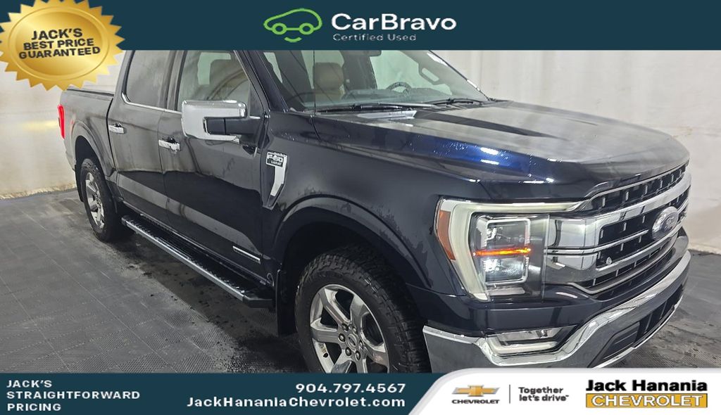 Blue 2021 Ford F-150 Pickup Truck Four-Wheel Drive Automatic
