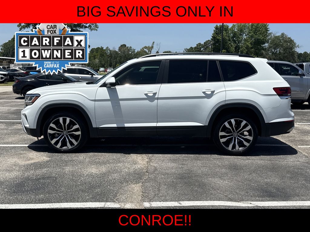2022 Volkswagen Atlas 3.6L V6 SE w/Technology White at DeMontrond Mazda