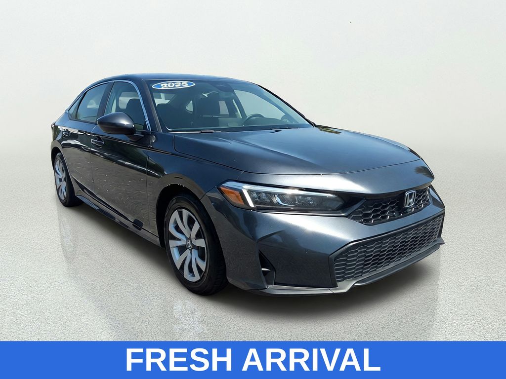 Gray 2025 Honda Civic Sedan Front-Wheel Drive Continuously Variable Transmission