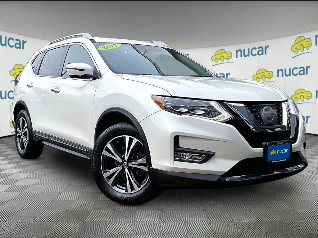 Pearl White 2017 Nissan Rogue SUV / Crossover All-Wheel Drive Continuously Variable Transmission