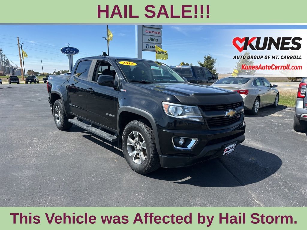 Black 2018 Chevrolet Colorado Z71 Crew Cab 4WD Pickup Truck Four-Wheel Drive 6-Speed Automatic