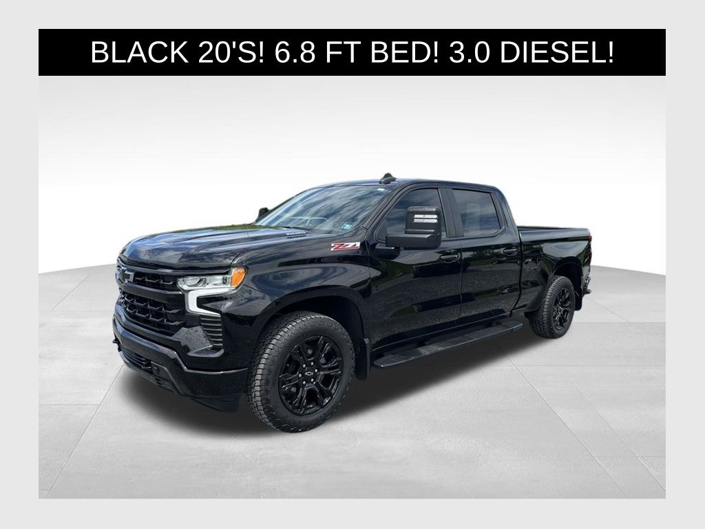 Black 2024 Chevrolet Silverado 1500 RST Crew Cab 4WD Pickup Truck Four-Wheel Drive Automatic