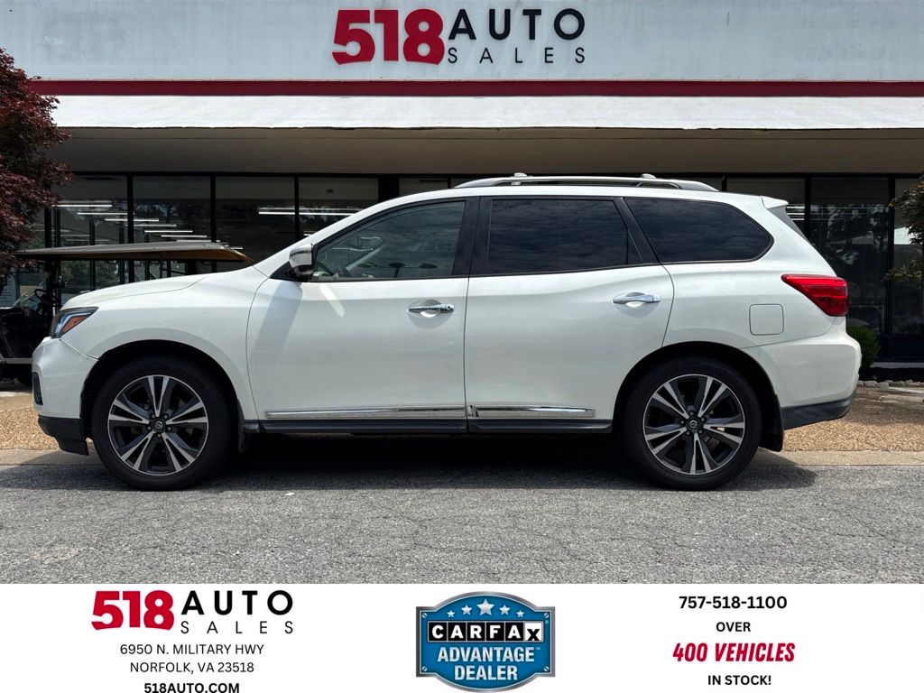 Pearl White 2018 Nissan Pathfinder SUV / Crossover Four-Wheel Drive Continuously Variable Transmission