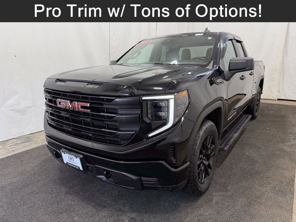 Onyx Black 2023 GMC Sierra 1500 Pro Double Cab 4WD Pickup Truck Four-Wheel Drive Automatic