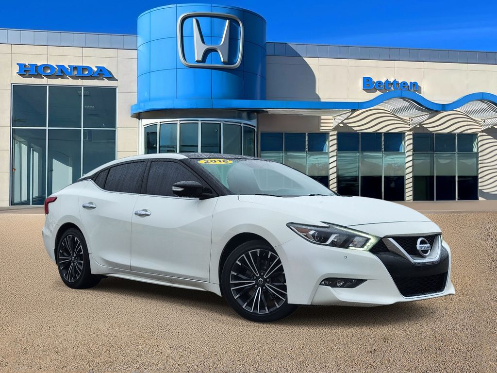 Pearl White 2016 Nissan Maxima Platinum Sedan Front-Wheel Drive Continuously Variable Transmission