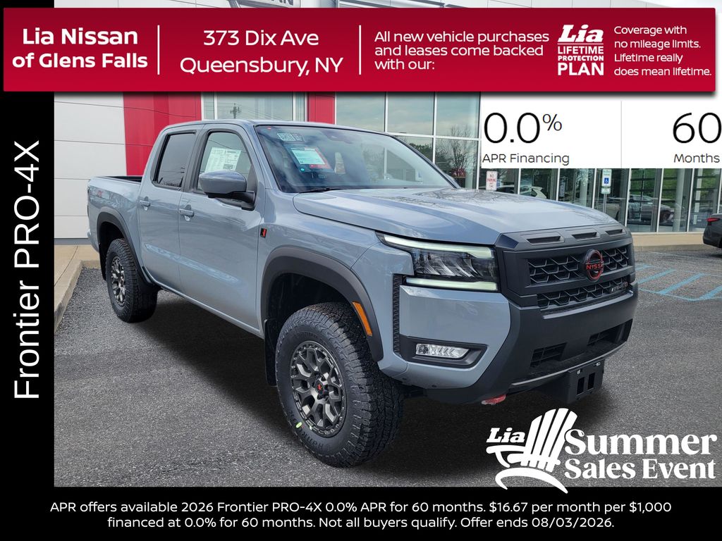 Boulder Gray Pearl 2026 Nissan Frontier Pickup Truck Four-Wheel Drive 9-Speed Automatic Overdrive