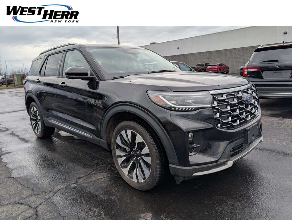 Agate Black Metallic 2025 Ford Explorer Platinum AWD SUV / Crossover All-Wheel Drive Automatic