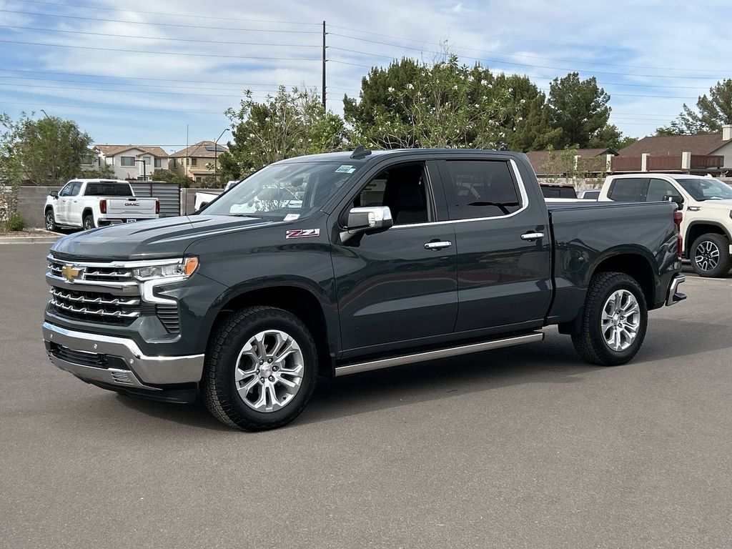 Cypress Gray 2025 Chevrolet Silverado 1500 LTZ Crew Cab 4WD Pickup Truck Four-Wheel Drive Automatic