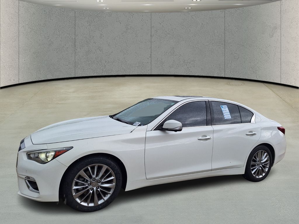 Pure White 2021 INFINITI Q50 3.0t Luxe RWD Sedan Rear-Wheel Drive Automatic