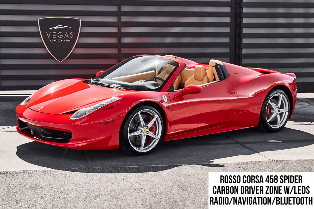 Rosso Corsa 2012 Ferrari 458 Spider RWD Convertible Rear-Wheel Drive 7-Speed Dual Clutch