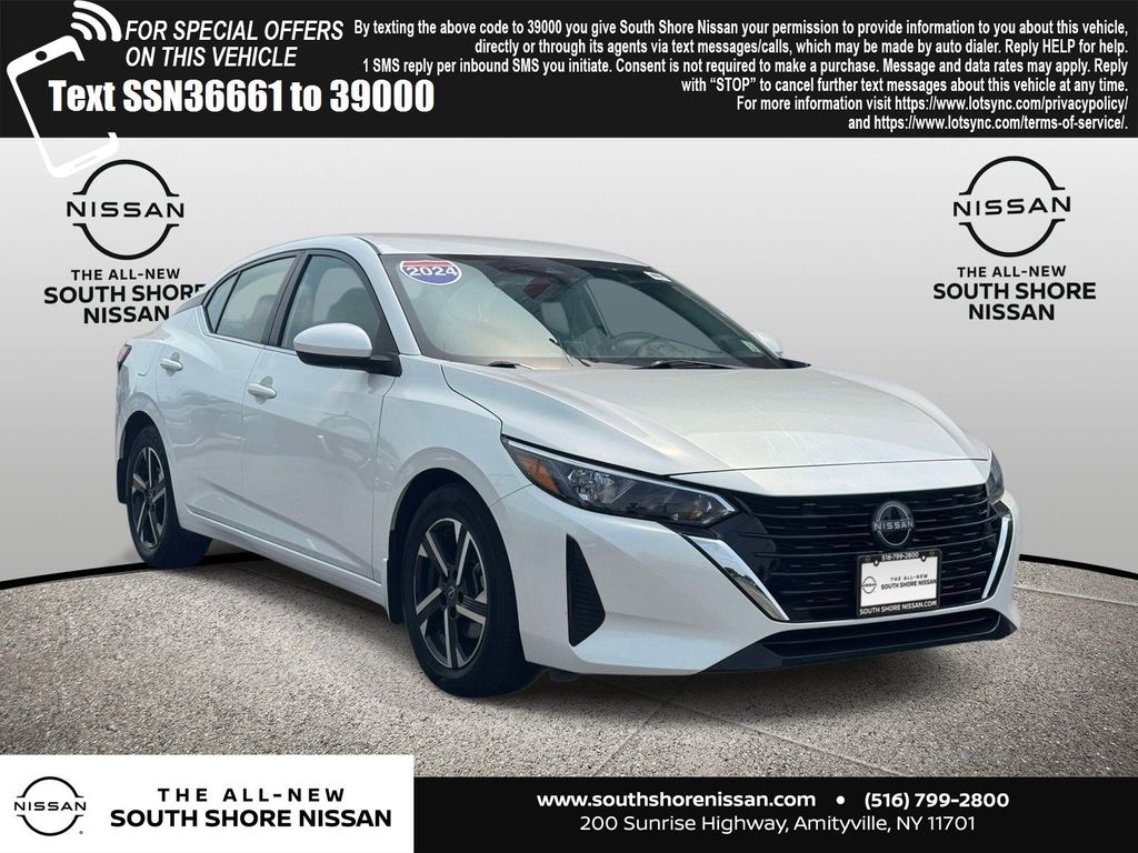 Aspen White Tricoat 2024 Nissan Sentra Sedan Front-Wheel Drive Continuously Variable Transmission