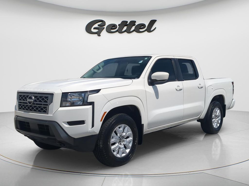 Glacier White 2022 Nissan Frontier SV Crew Cab 4WD Pickup Truck Four-Wheel Drive 9-Speed Automatic