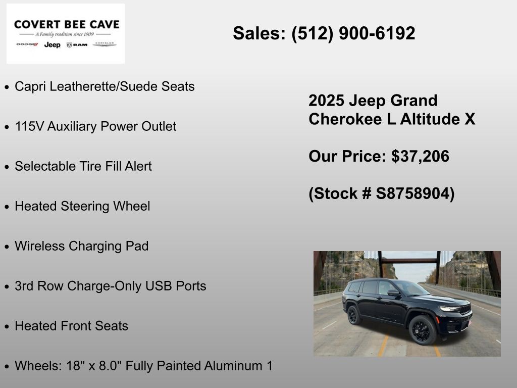 New Car 2025 Jeep Grand Cherokee L  For Sale Under $40,000 In Austin, Texas