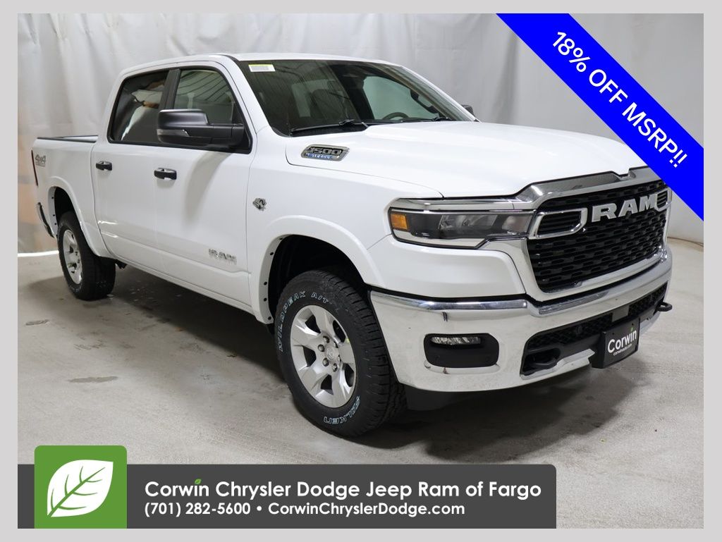 Bright White Clearcoat 2026 RAM 1500 Pickup Truck Four-Wheel Drive 8-Speed Automatic
