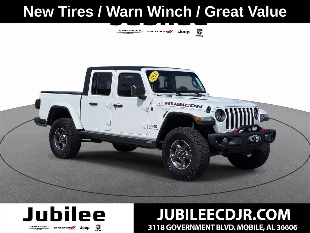 Bright White Clearcoat 2020 Jeep Gladiator Rubicon Crew Cab 4WD Pickup Truck Four-Wheel Drive 8-Speed Automatic