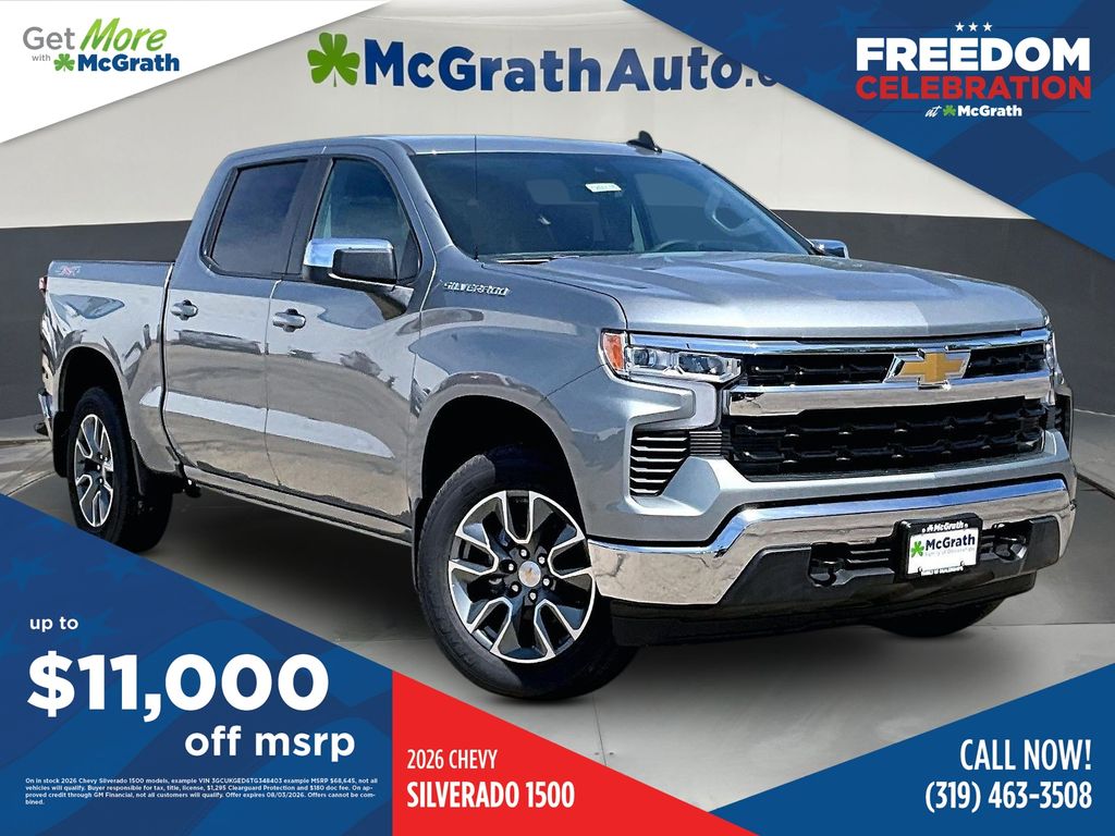 Sterling Gray Metallic 2026 Chevrolet Silverado 1500 Pickup Truck Four-Wheel Drive Automatic