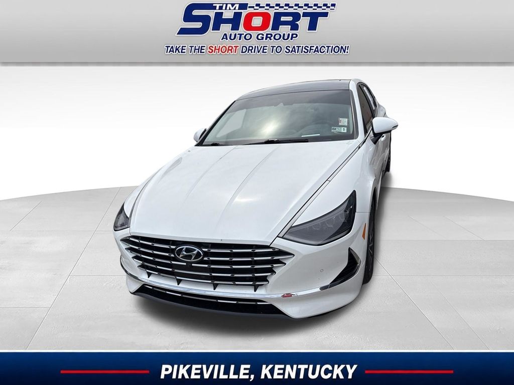 Hyper White 2021 Hyundai Sonata Hybrid Sedan Front-Wheel Drive 6-Speed Automatic