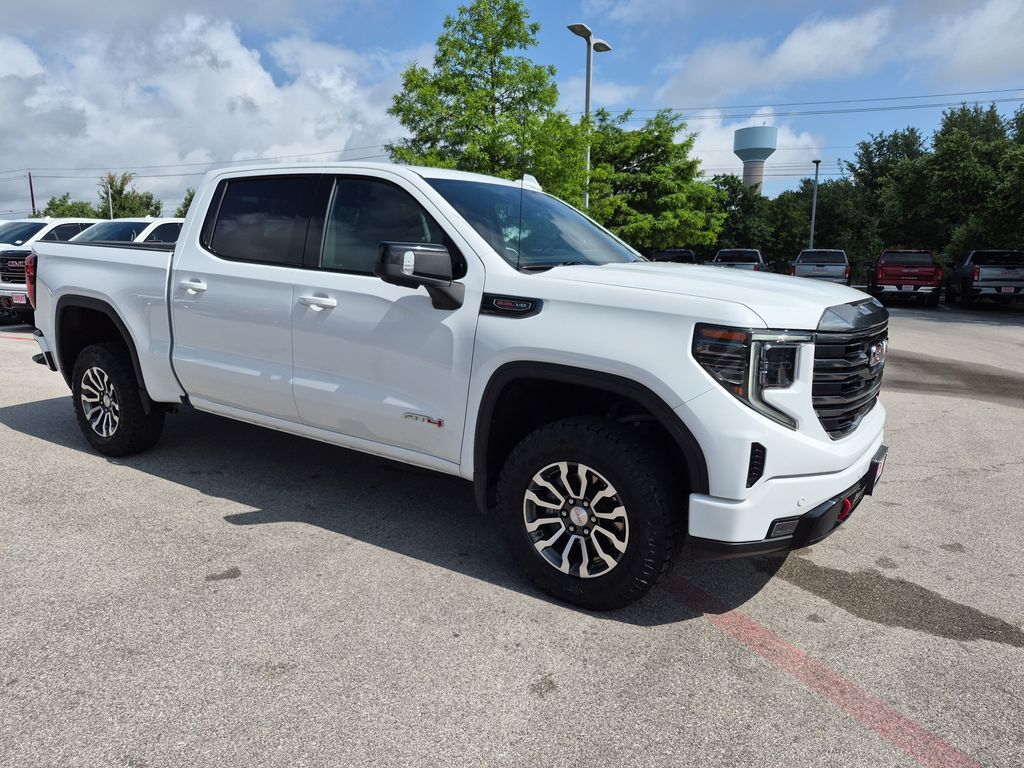 Summit White 2023 GMC Sierra 1500 AT4 Crew Cab 4WD Pickup Truck Four-Wheel Drive Automatic