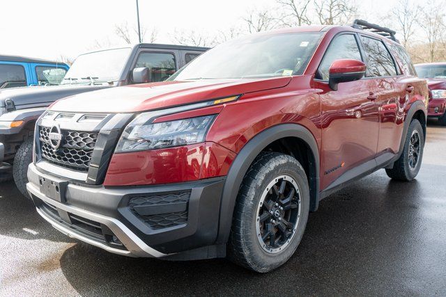 Red (Scarlet Ember Tintcoat) 2023 Nissan Pathfinder Rock Creek 4WD SUV / Crossover All-Wheel Drive 9-Speed Automatic
