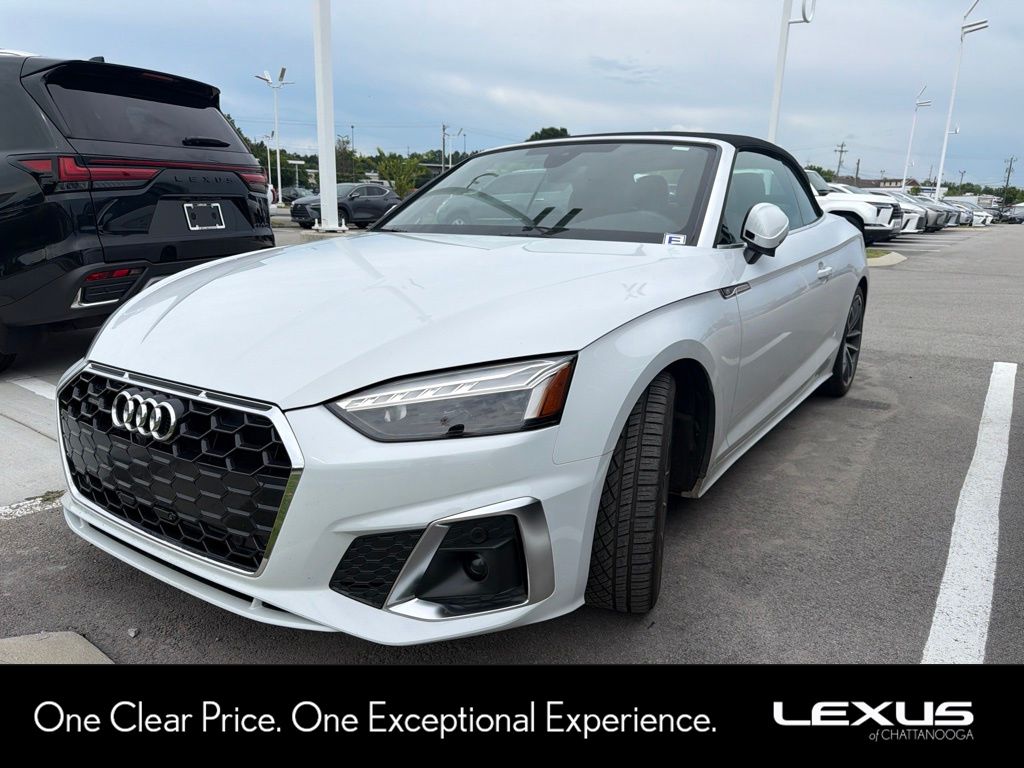 Glacier White Metallic/Black Roof 2024 Audi A5 Convertible All-Wheel Drive 7-Speed Automatic
