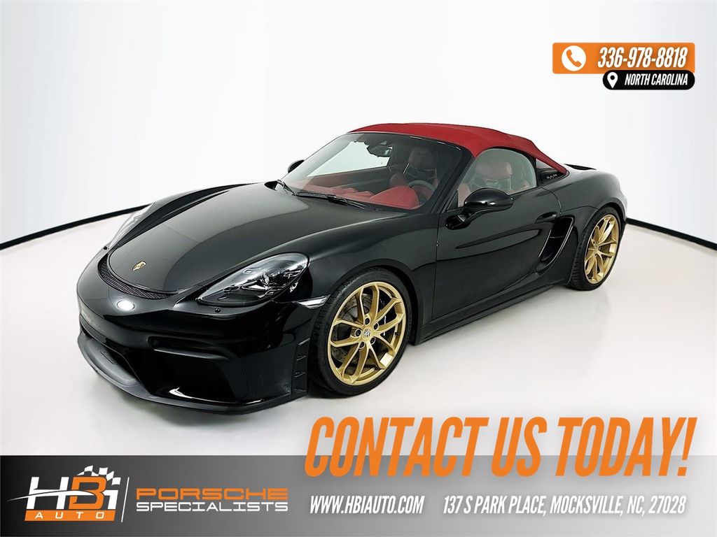Black 2022 Porsche 718 Boxster Spyder RWD Convertible Rear-Wheel Drive 6-Speed Manual