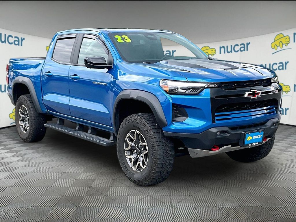 Blue 2023 Chevrolet Colorado Pickup Truck Four-Wheel Drive 8-Speed Automatic
