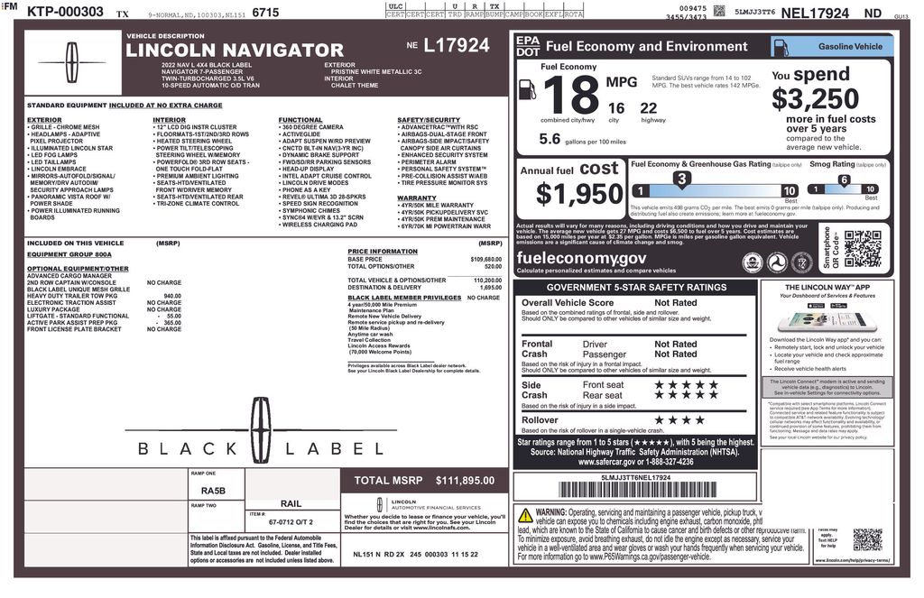 2022 Lincoln Navigator Black Label L