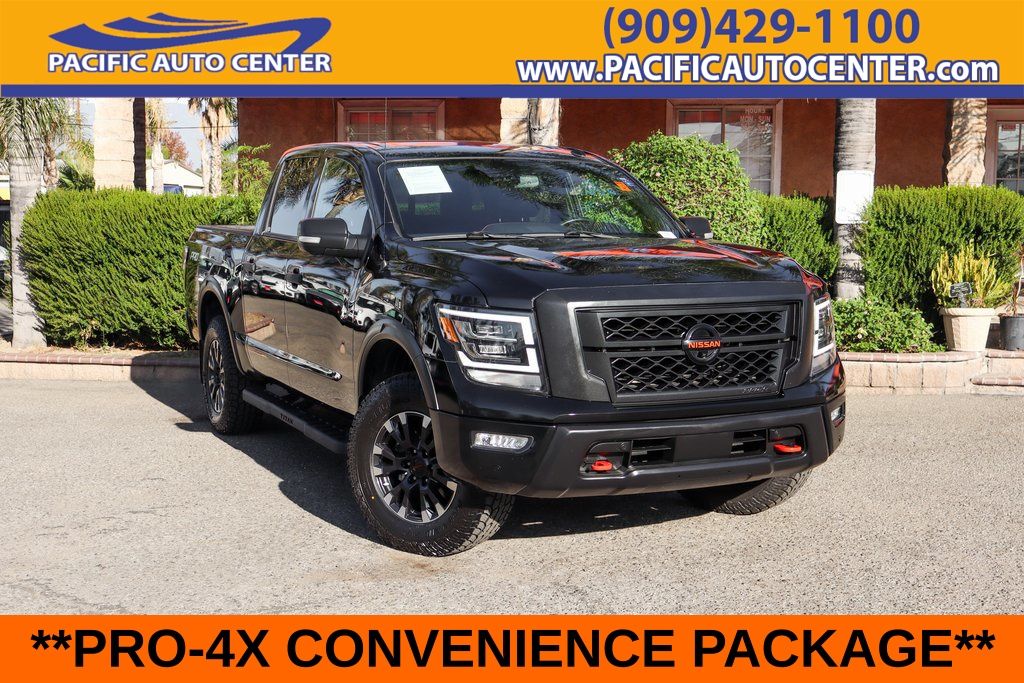 Super Black 2021 Nissan Titan Pickup Truck Four-Wheel Drive 9-Speed Automatic