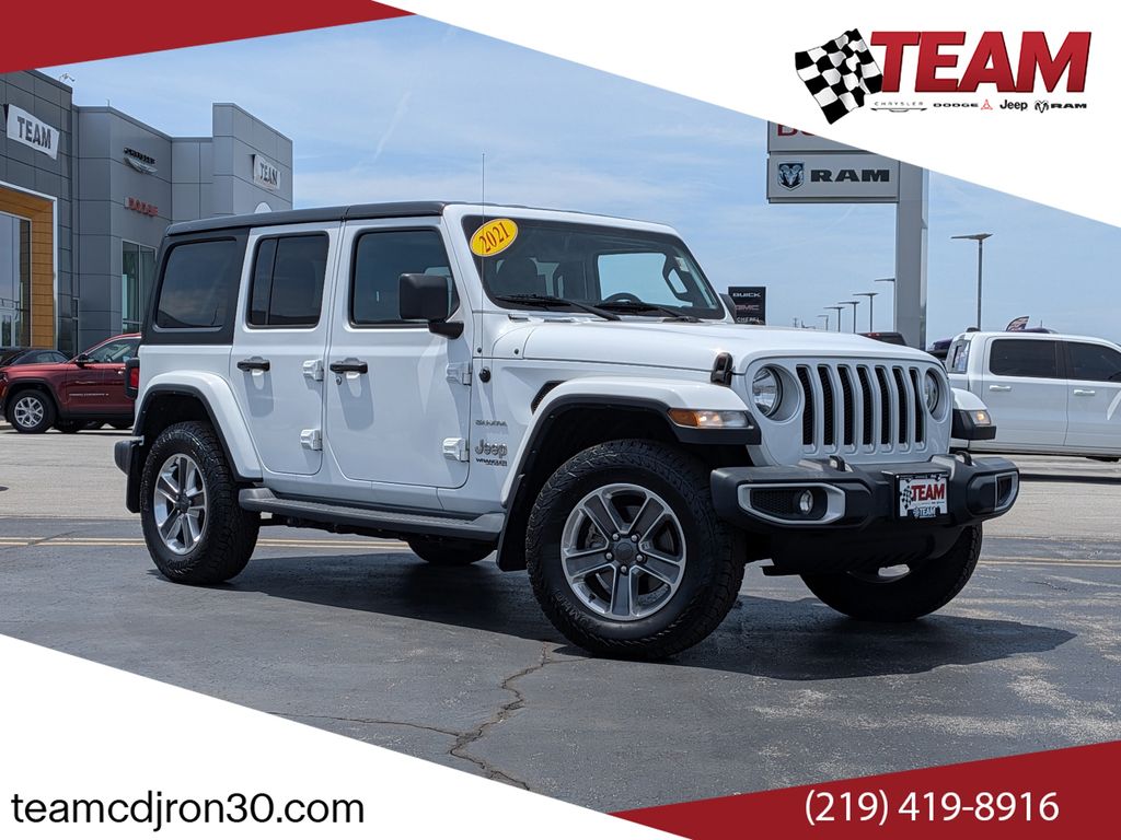Bright White Clearcoat 2021 Jeep Wrangler Unlimited Sahara 4WD SUV / Crossover Four-Wheel Drive 8-Speed Automatic