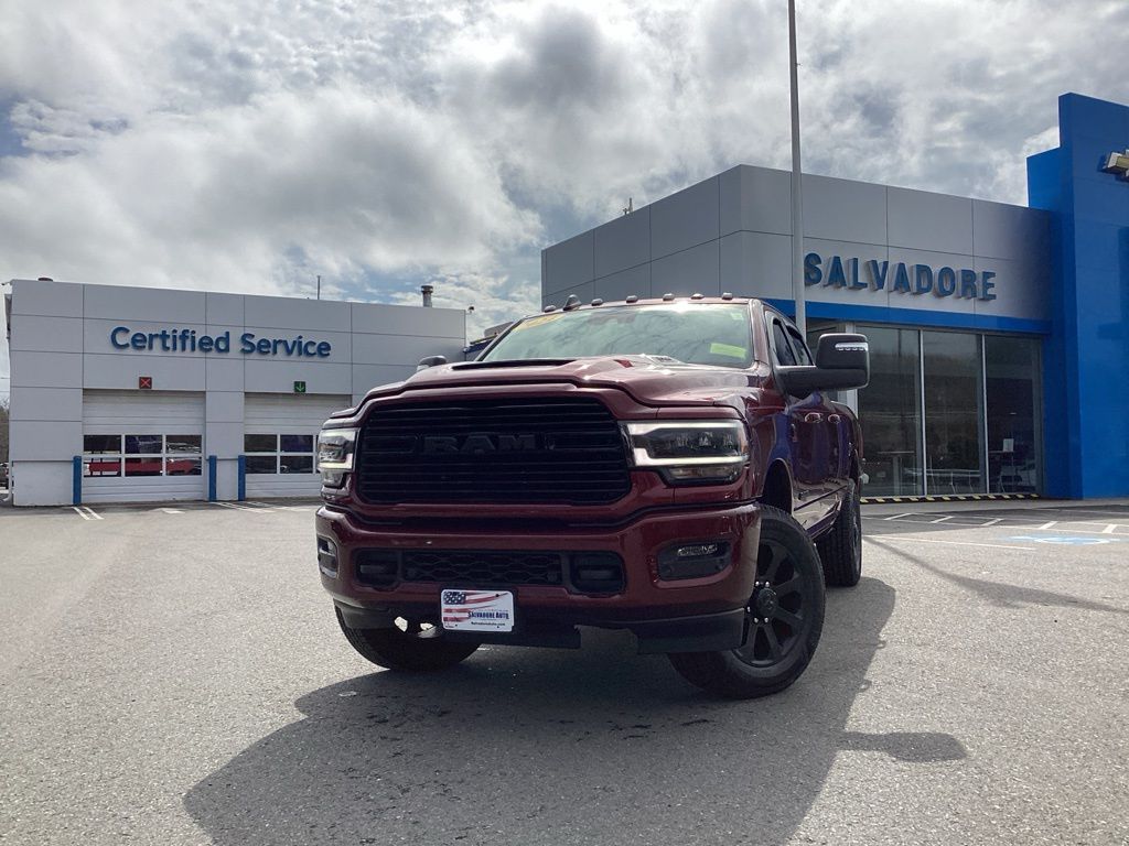 Delmonico Red Pearlcoat 2024 RAM 2500 Laramie Crew Cab 4WD Pickup Truck Four-Wheel Drive 6-Speed Automatic