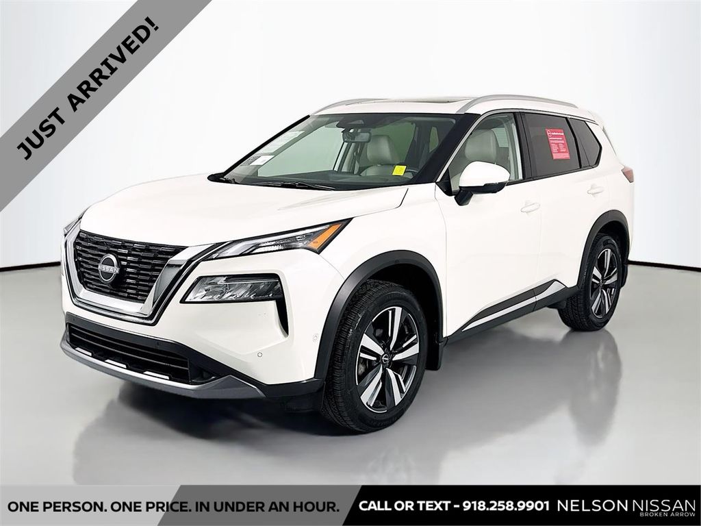 Pearl White Tricoat 2023 Nissan Rogue SL AWD SUV / Crossover All-Wheel Drive Continuously Variable Transmission