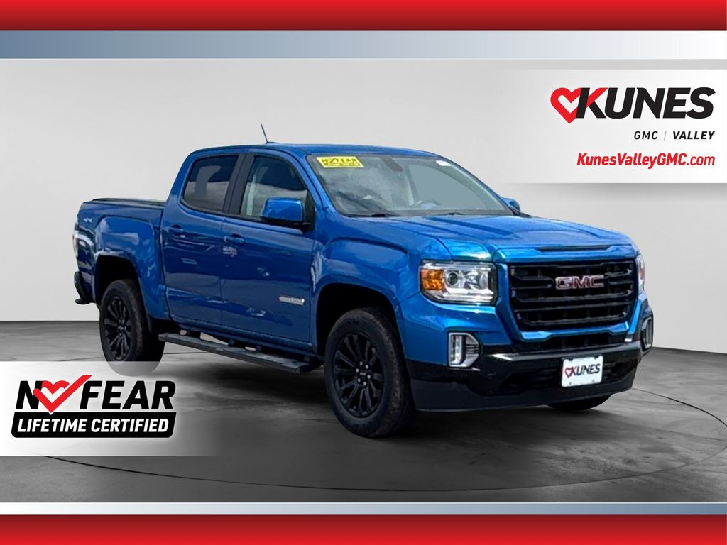 Dynamic Blue Metallic 2022 GMC Canyon Pickup Truck Four-Wheel Drive 8-Speed Automatic