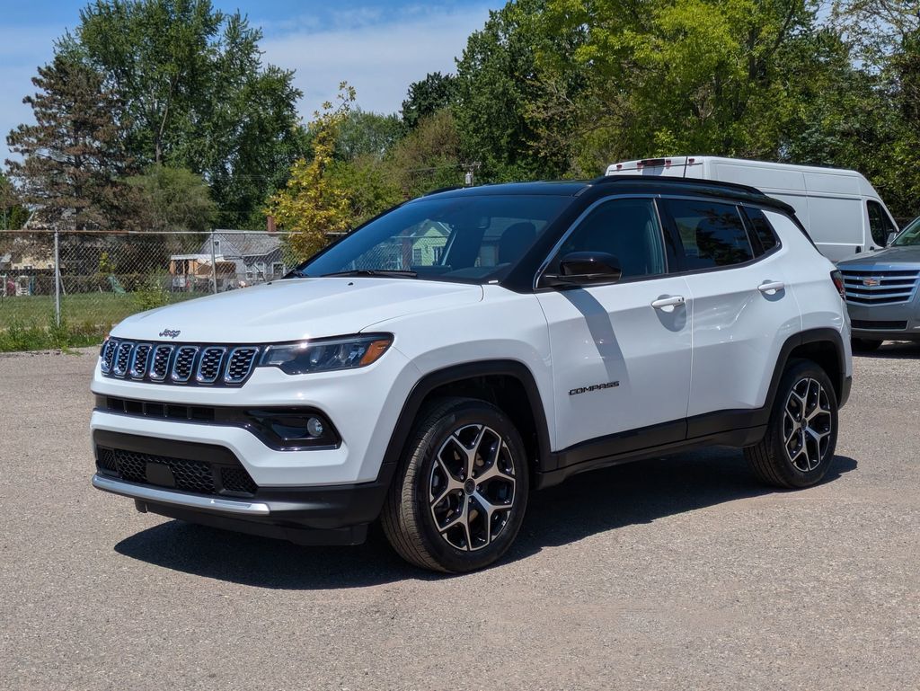 Bright White Clearcoat 2025 Jeep Compass Limited 4WD SUV / Crossover Four-Wheel Drive 8-Speed Automatic