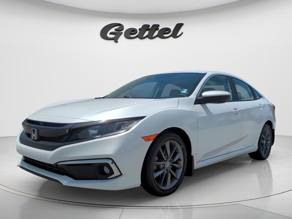 Platinum White Pearl 2019 Honda Civic Sedan Front-Wheel Drive Continuously Variable Transmission