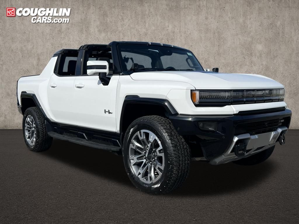 Interstellar White 2024 GMC Hummer EV Pickup 3X Crew Cab AWD Pickup Truck All-Wheel Drive 1-Speed Automatic