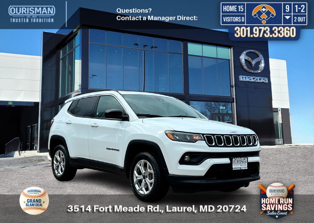Bright White Clearcoat 2025 Jeep Compass Latitude 4WD SUV / Crossover Four-Wheel Drive 8-Speed Automatic