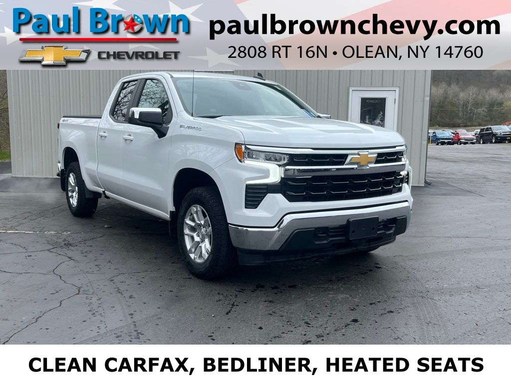 Summit White 2023 Chevrolet Silverado 1500 LT Double Cab 4WD Pickup Truck Four-Wheel Drive 8-Speed Automatic