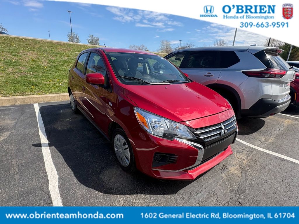 Infrared Metallic 2024 Mitsubishi Mirage ES FWD Hatchback Front-Wheel Drive Continuously Variable Transmission