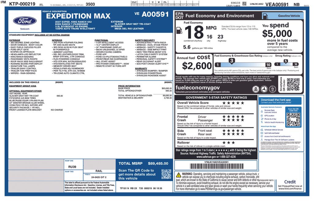 2027 Ford Expedition Max King Ranch RWD SUV
