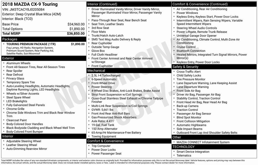 2018 Mazda CX-9 Touring