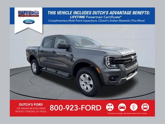 Gray Metallic 2025 Ford Ranger XL SuperCrew 4WD Pickup Truck Four-Wheel Drive Automatic