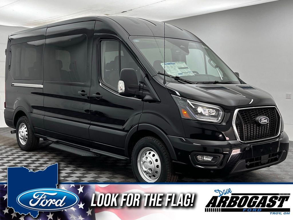 Agate Black Metallic 2026 Ford Transit Passenger 350 XLT Medium Roof LB AWD Van All-Wheel Drive