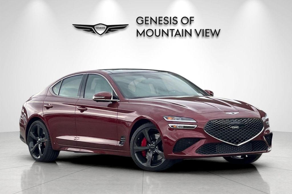 Red 2026 Genesis G70 3.3T Sport Prestige RWD Sedan Rear-Wheel Drive 8-Speed Automatic