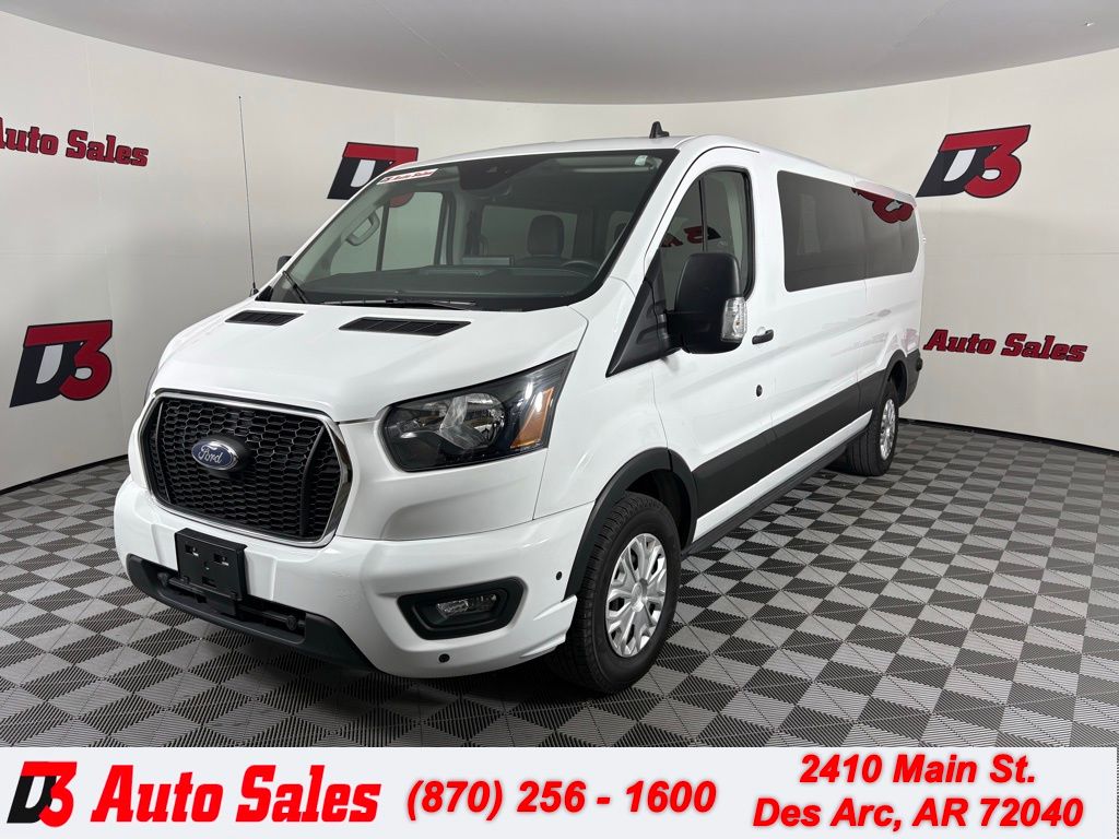 Oxford White 2024 Ford Transit Passenger 350 XLT Low Roof LB RWD Van Rear-Wheel Drive